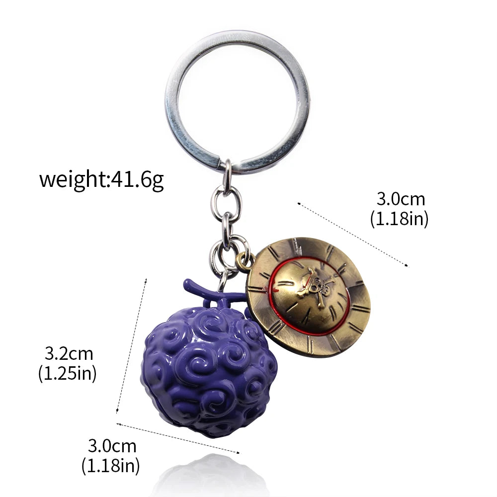 One Piece Luffy Straw Hat Keychain Rotatable Zoro Skull Metal Pendant Role-Playing Decorative Accessories Fan Jewelry Gift