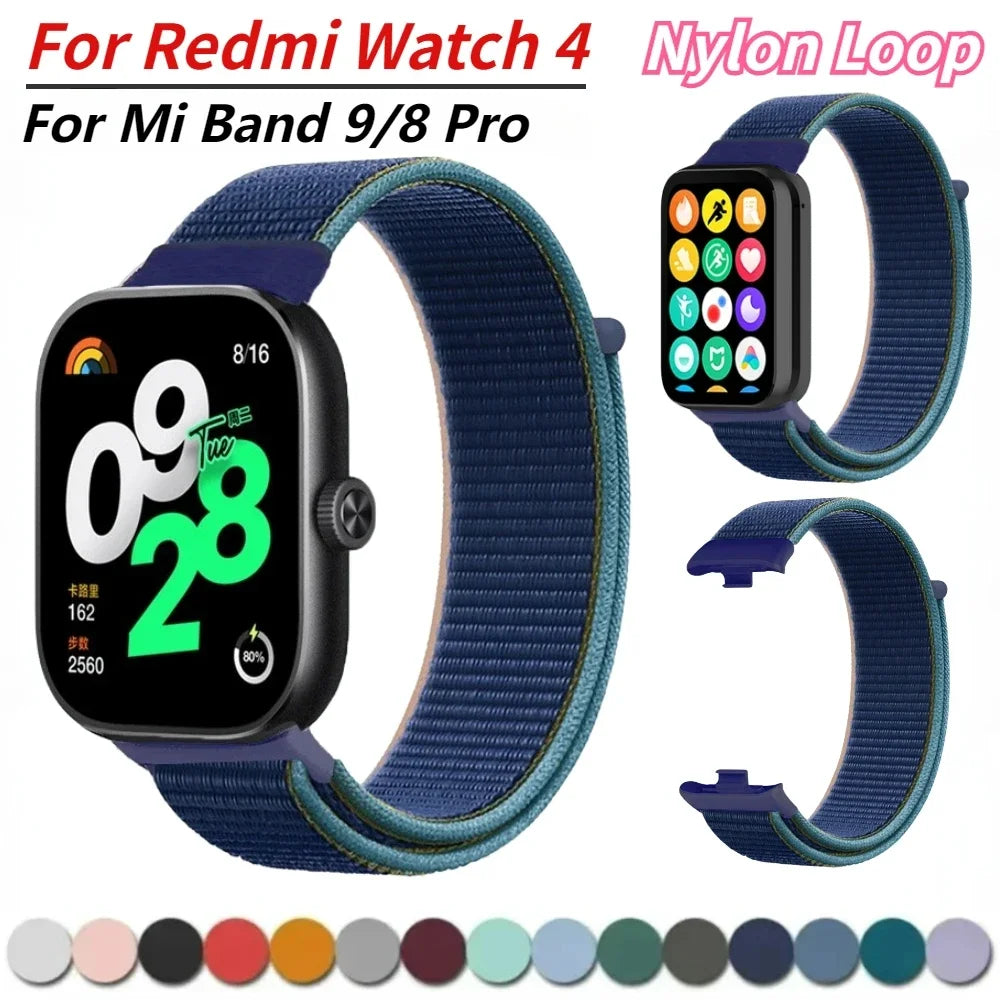 Breathable Strap for Xiaomi Redmi Watch 4/5/6 Nylon Replaceable Wristband Smart watch Belt for Mi Band 9/8 Pro Sport Watchband