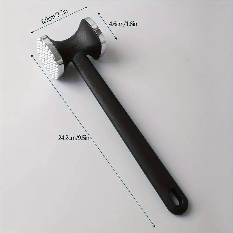 Heavy Duty Stainless Steel Meat Tenderizer Hammer with Rubber Grip Kitchen Pounding And Tenderizing Tool