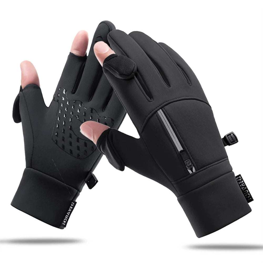 Winter Warm Touch Screen Gloves Outdoor Windproof Cold-proof Gloves Men Cycling Fishing Ski Gloves