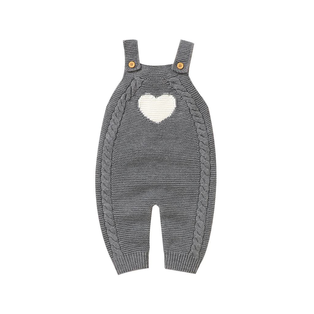 Baby Rompers Knitted Newborn Boys Girls Jumpsuit Sleeveless Autumn Infant Kid Sling Clothes 0-18M Fashion Solid Loving Overalls