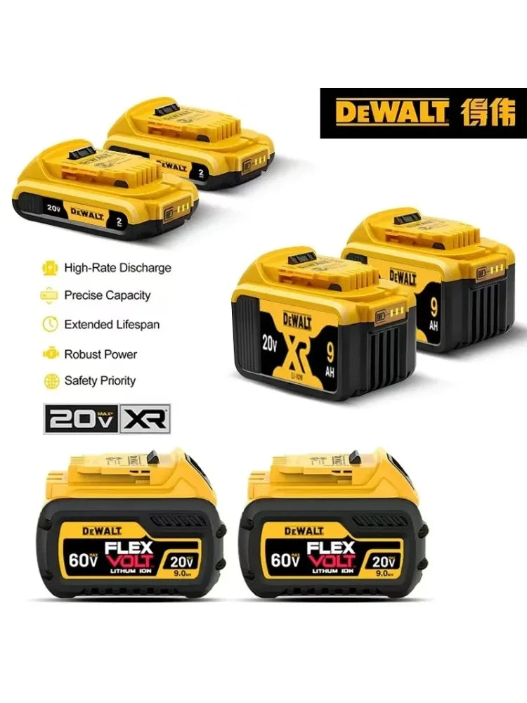 DeWALT Original Battery 20V/60V 6Ah 9Ah MAX FlexVolt for DCB606 DCB205 DCB206 DCB209 DCB182 Power Tool