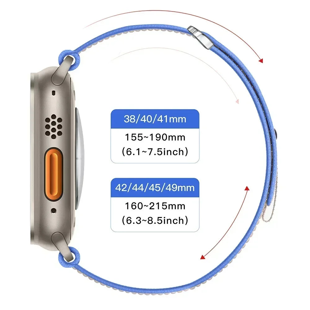Trail Loop Strap For Apple Watch Ultra 3/2 49mm Series 11 10 9 8 7 46mm 45mm 41mm 42mm Sports Nylon Wristband iWatch 6 5 SE 44mm