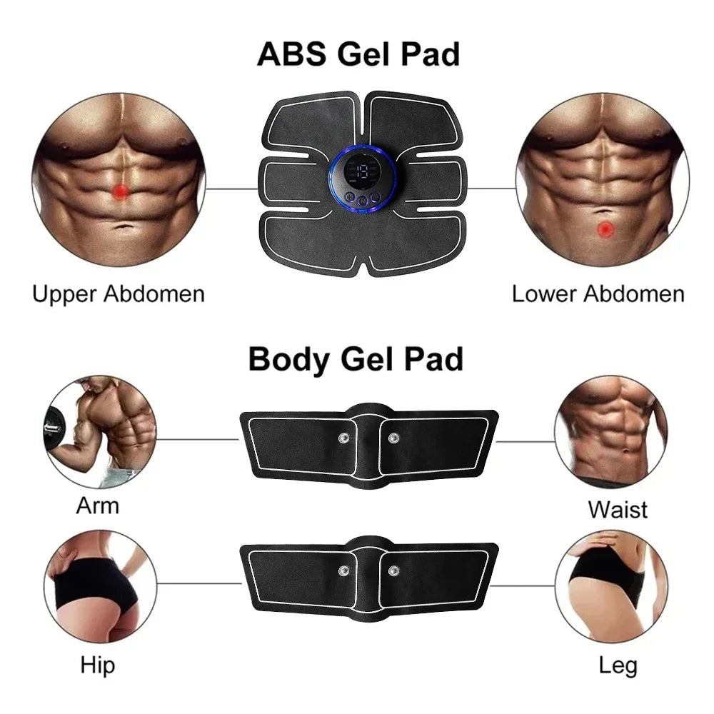 Smart EMS Muscle Stimulator Electric Wireless Abs Fitness Trainer Abdominal Training Weight Loss Stickers Body Slimming Massager
