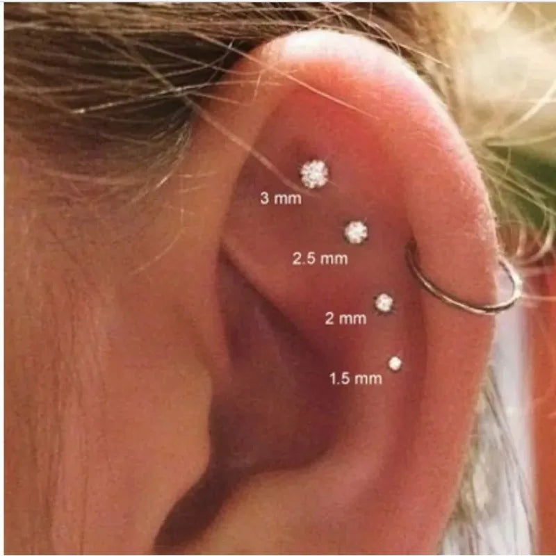 4/12PCS 20G 316L Stainless Steel Zircon Nose Piercing Stud for Women Men, L Shape Nose Ring Nose Screw Nose Piercing Jewelry
