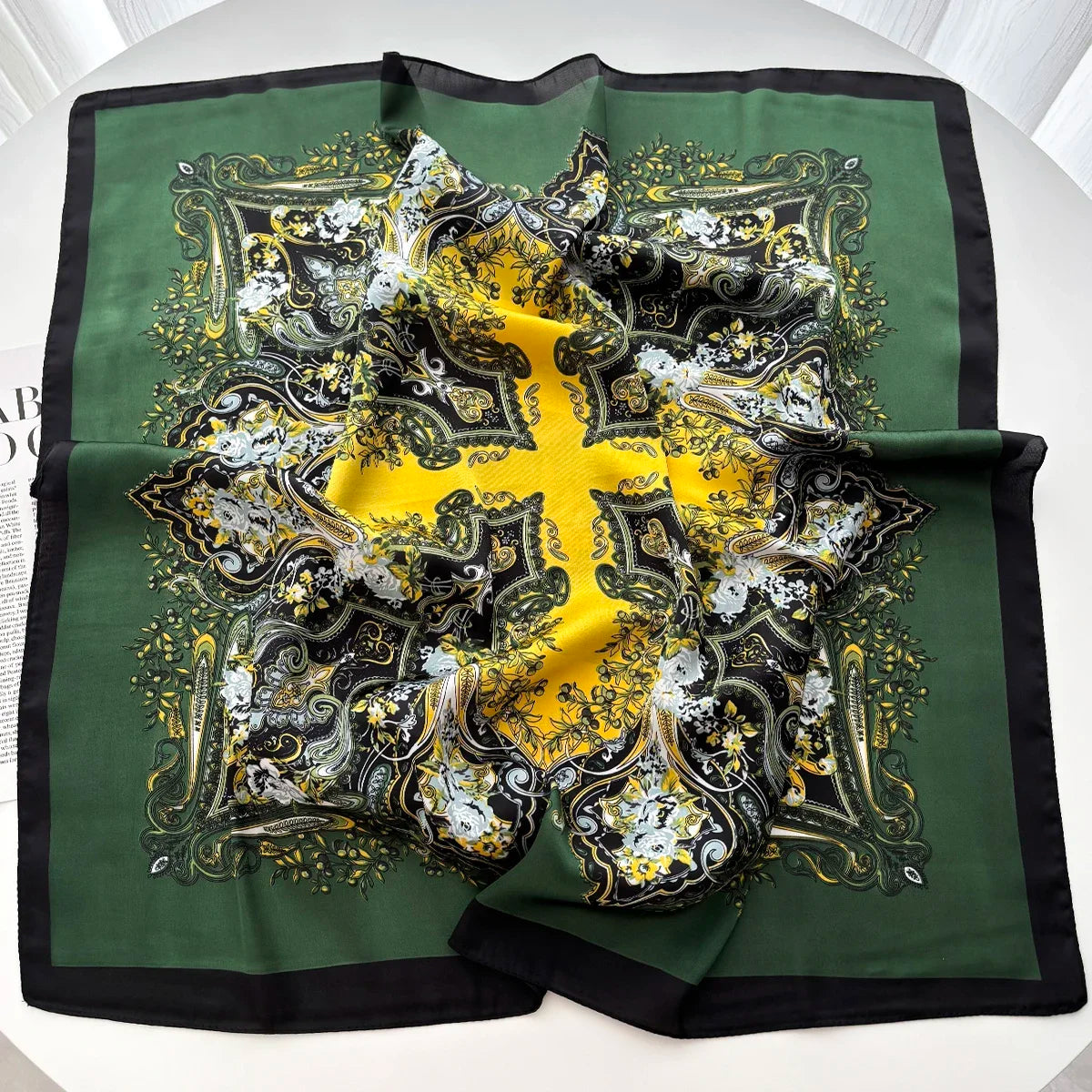 70*70cm Luxury Design Square Hair Scarf for Women Hijab Small Neck Tie Hand Wrist Kerchief Female Headband Foulard