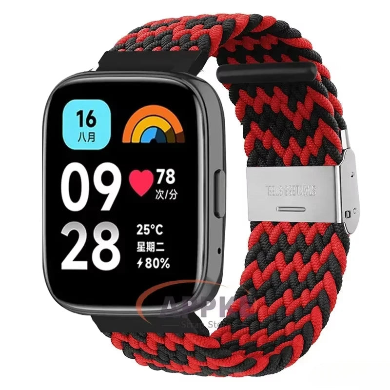 Elastic Braided Strap For Redmi Watch 5/3 Active Watchband Nylon Adjustable Quick Release Bracelet For Redmi Watch 3/5 Lite