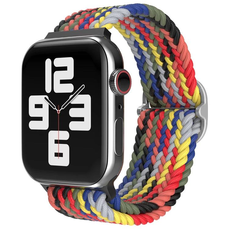 Braided Loop Strap For Apple Watch Ultra Band 49mm 44 45mm 42mm 41mm Nylon Elastic Belt Bracelet iWatch Series 9 8 7 6 5 4 SE 3