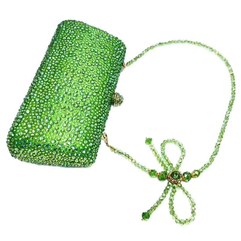 XIYUAN Orange Crystal Evening Clutch Bag Glittering Diamond Crossbody Purse Wedding Bridal Handbag Gorgeous Stones Party Purses