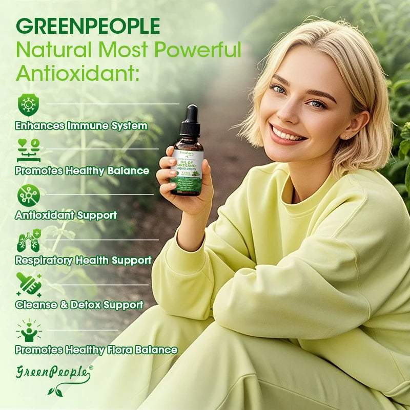 60ML Organic Oregano Oil Drops with Black Seed Oil & Vitamin E Immune, Respiratory,Digestive Support Vegan,Sugar-Free,Non-GMO