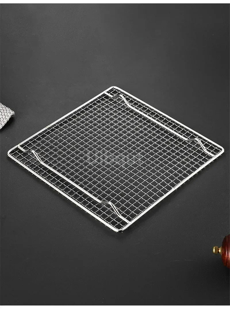 square bbq net rack meshes stainless steel 304 BBQ grill Mesh Rectangular Baking rack with Foot leg Drainage Cake Drying Frame