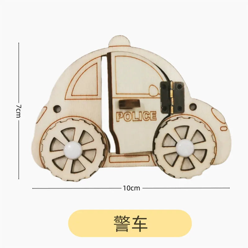 DIY Montessori Busy Board Wooden Accessories Hand Pulled Wheel Gear Drum Car Board Castle Early Educational Toy For Childre Gift
