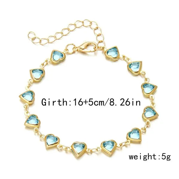 Sweet Cute Red Strawberry Cherry Heart Pearl Charm Bracelet New Fashion Y2K Fruit Gold Color Chain Jewelry Party Gifts 2025