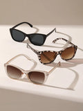 3 PCS Unisex Plastic Cat-eye Shape Fashion Sunglasses For Street Photography And Vacation Trips