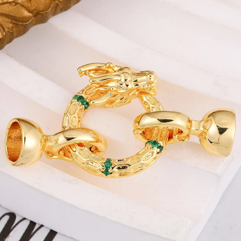Juya 18K Gold Plated Decorative Fasteners Connector Locks Pearls Clasps Accessories For DIY Needlework Beads Jewelry Making