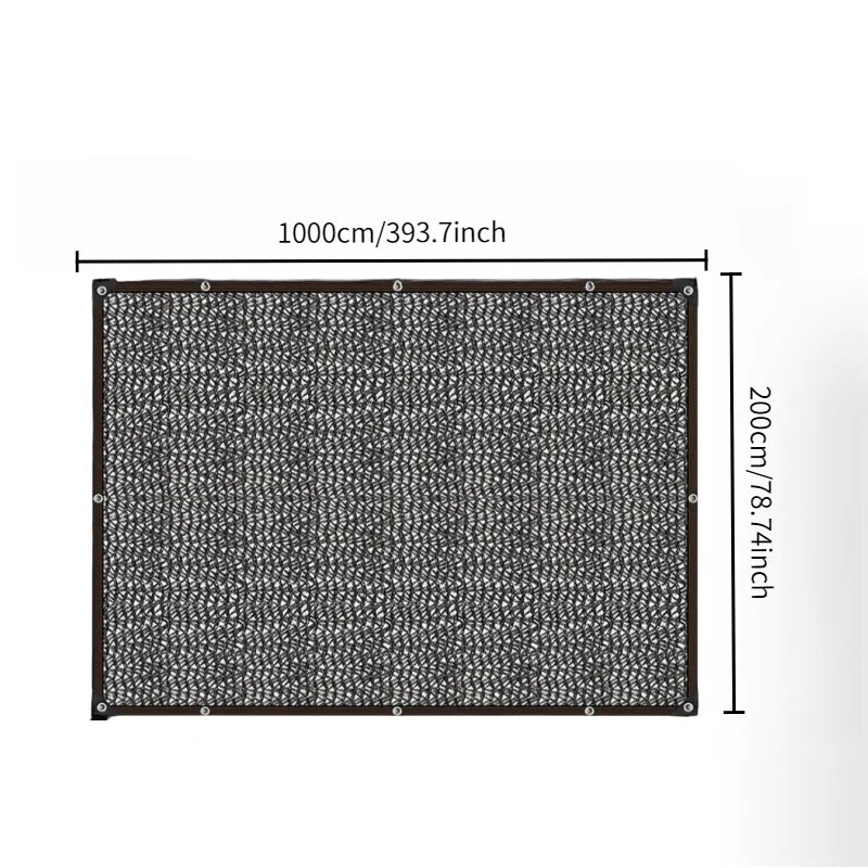 12PIN Black Sunshade Net Shading 70~80% Plant Greenhouse Cover Mesh Fence Privacy Screen Garden Sun Shed Outdoor Anti-UV