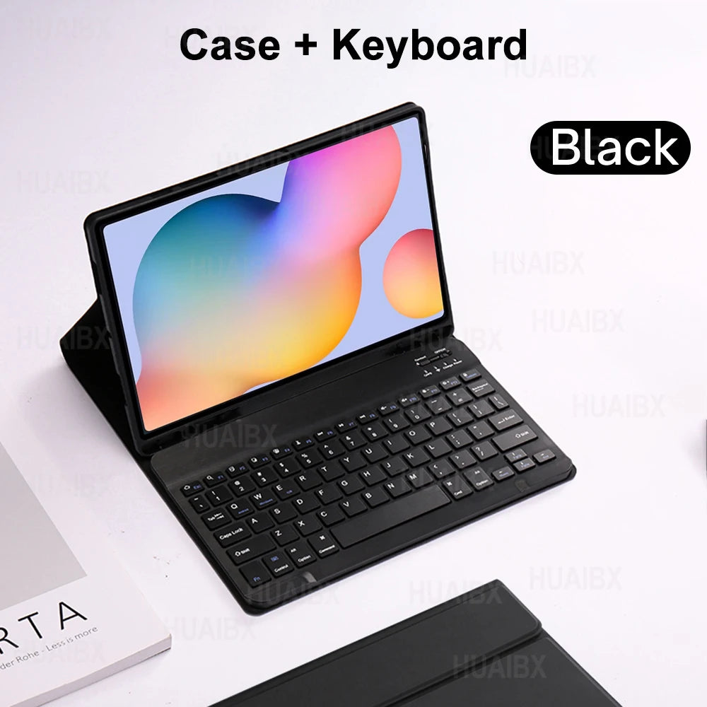 For Galaxy Tab S6 Lite 10.4 Inch Case with Keyboard, Detachable Keyboard Cover for Samsung Tab S6 Lite SM-P610 P613 P615 P619