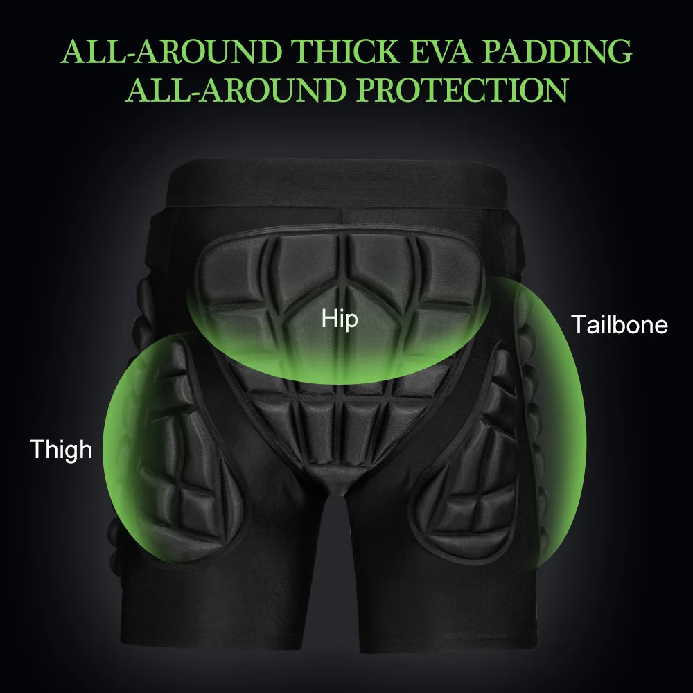 Tomshoo Hip Butt Protective Padded Shorts Armor Hip Safe Shorts Snowboarding Skating Skiing Ride Hip Protection Shorts Men Women