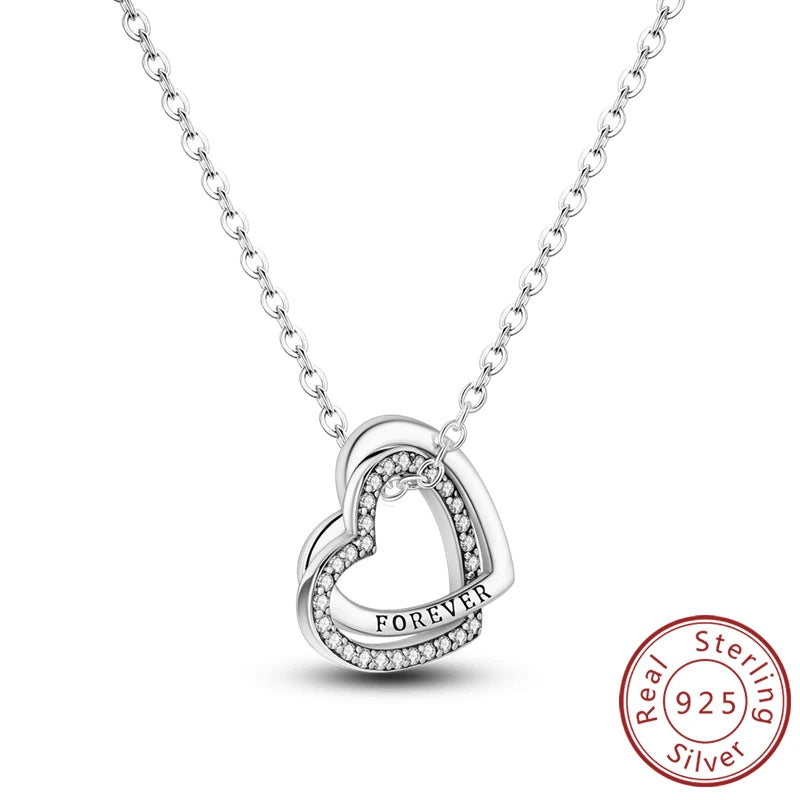 Necklace 925 Sterling Silver Butterfly Love Heart Bear Classic Simple Adjustable Necklace For Women Girl Fashion Jewelry Gifts