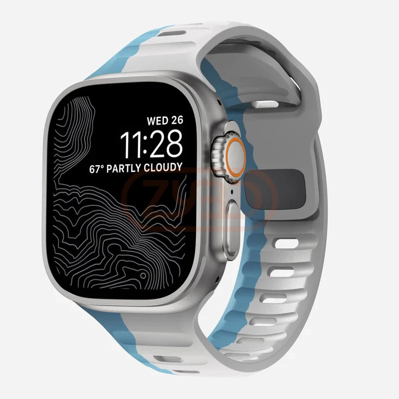 Sport Band For Apple Watch Ultra 9 8 7 6 SE 5 Soft Silicone Lightweight Bracelet Strap For iWatch 38MM 40MM 42MM 44MM 45MM 49MM