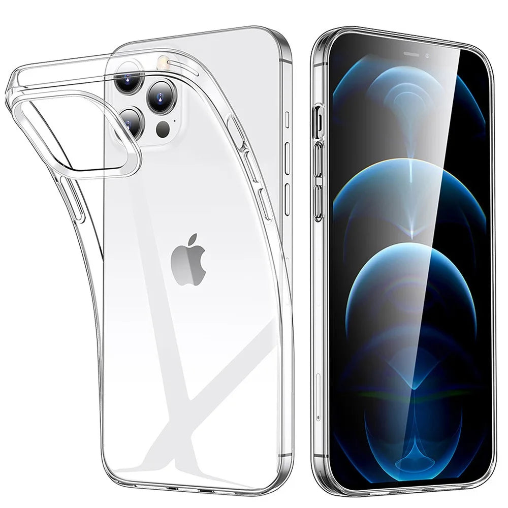 Luxury Ultra Thin Transparent Case for iPhone 18 17 16 15 11 12 13 14 Pro Max X 7 8 Plus Soft TPU Silicone Back Cover Clear Case