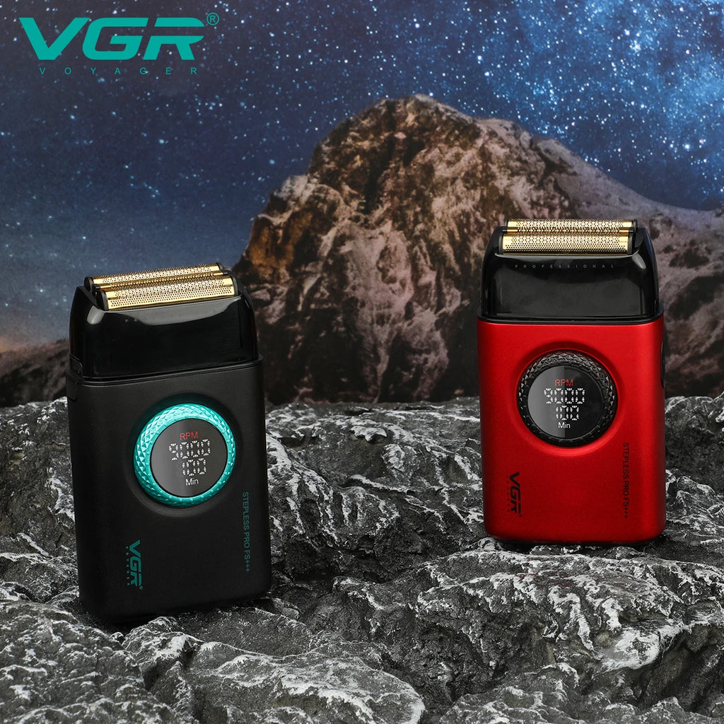 VGR Shaver Professional Shaving Machine Electric Razor Portable Beard Trimmer 9000 RPM Reciprocating LED Shaver for Men V-378