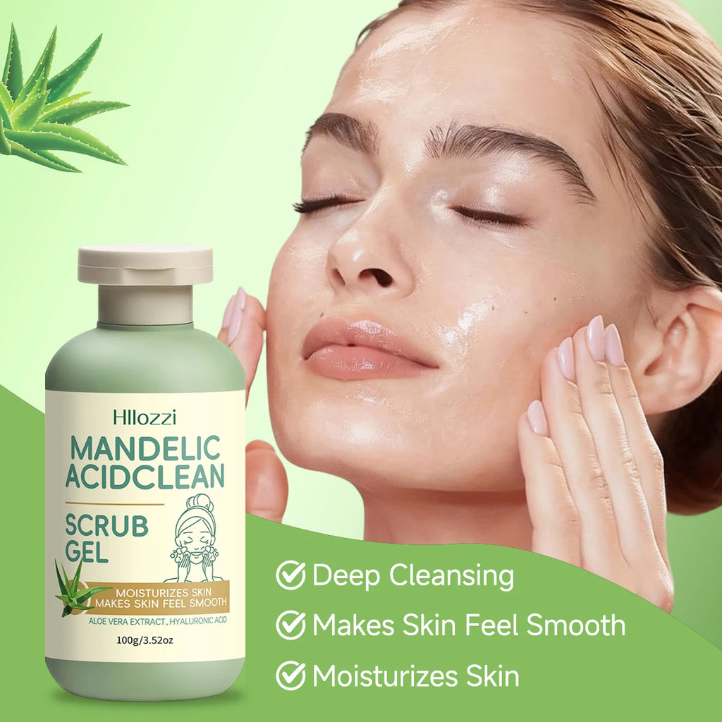 Mandelic acid cleansing and exfoliating gel deeply cleanses, gently cares for the skin, and removes surface dirt.