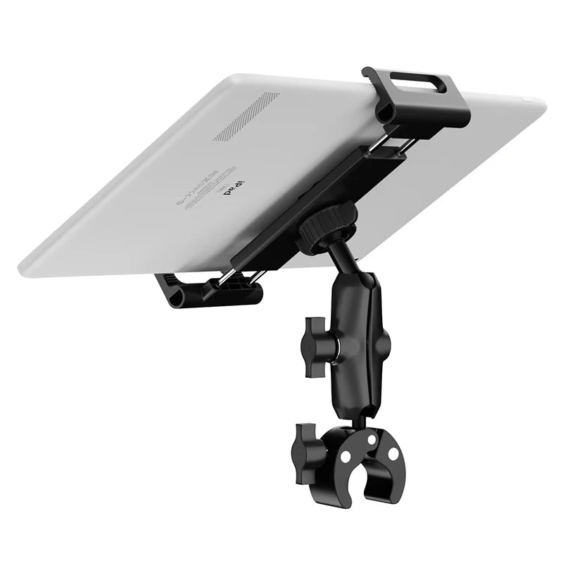 Tablet Holder Bike Handlebar Mount Clamp for Treadmill Motorcycle Bicycle Spin Bike Stroller for iPad Pro 12.9, Air, Mini, 4-13"