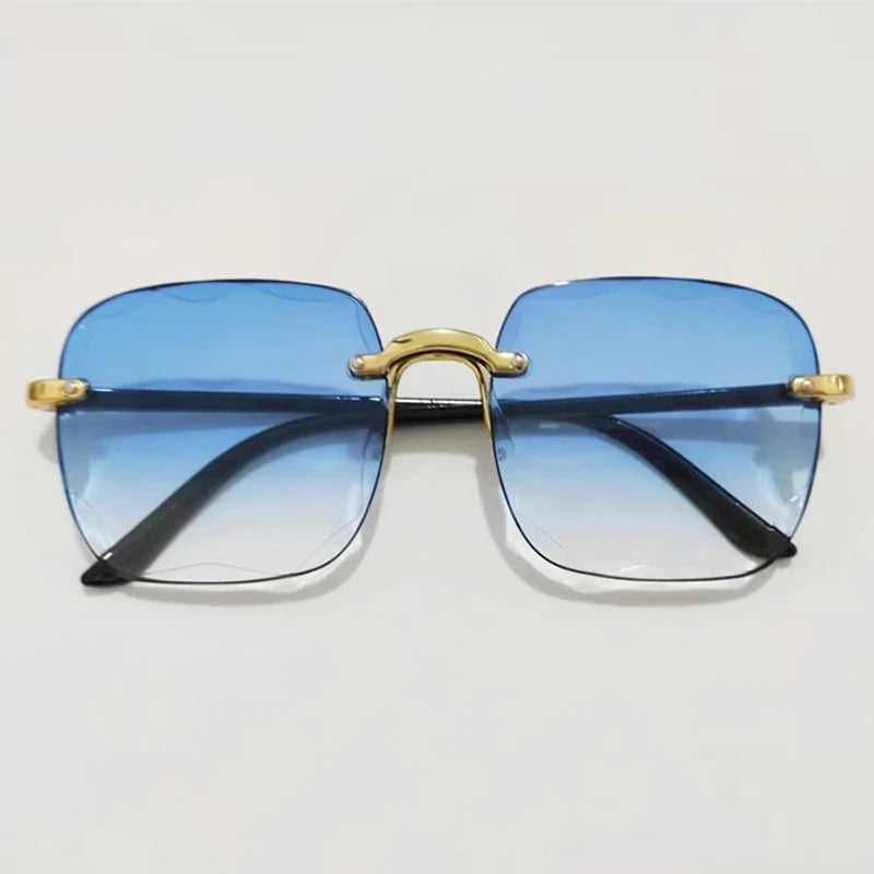 New Rimless Women's Sunglasses Fashion Gradient Lenses Sun Glasses Lady Vintage Pc Legs Classic Designer Shades Sunglasses