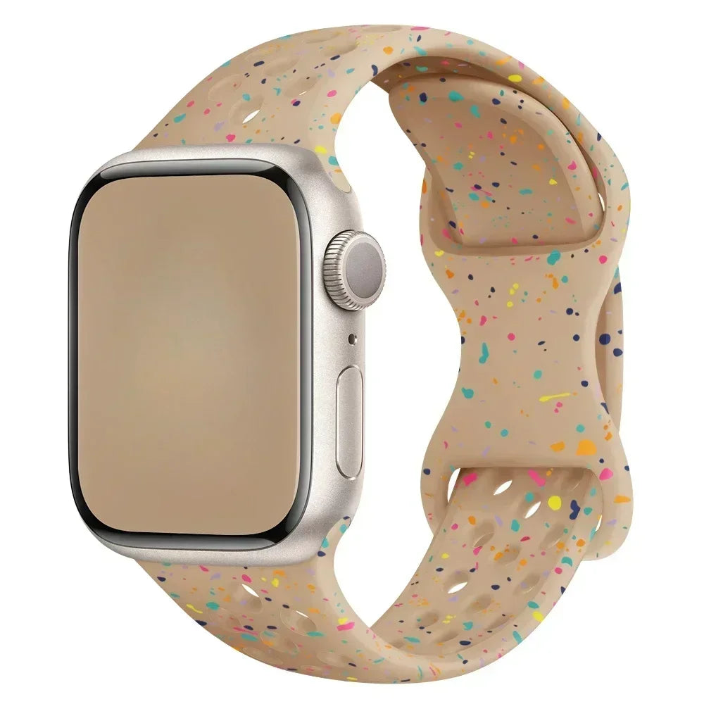 Original Silicone Strap For Apple Watch Band 49mm 44mm 45mm 40mm 42mm Breathable Correa for iWatch Series10 9 8 SE 7 6 Ultra