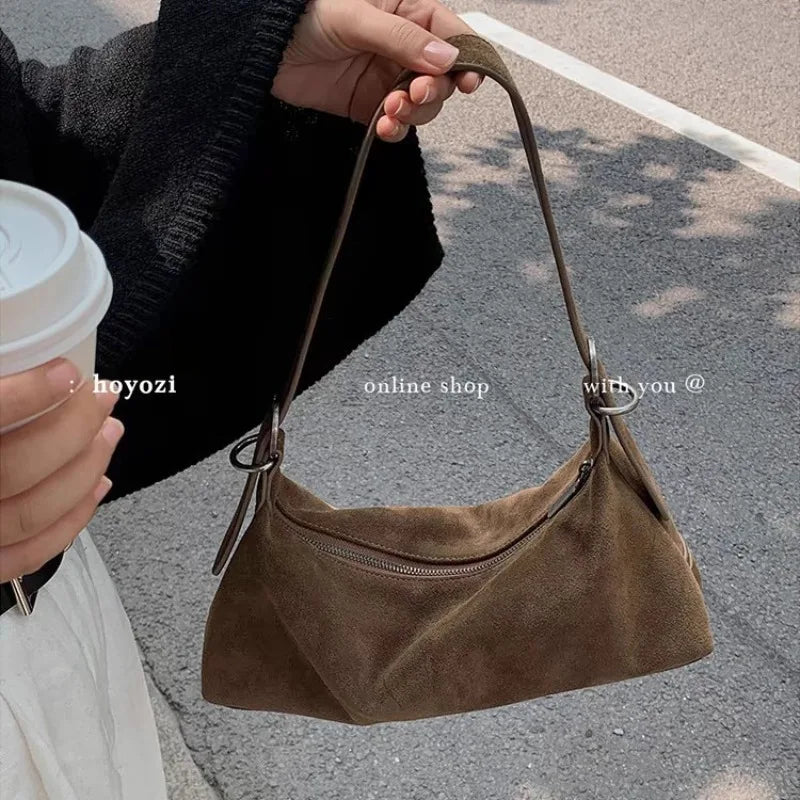 Crossbody Bags for Women Shoulder Bag Velvet Retro Soft Leather Frosted Armpit Bag Purse and Handbags Designer Bags Сумка Жіноча