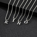 Simple Stainless Steel Initials Letters Necklace for Men Women,Hip Hop Gold Silver Color Box Chain Collars Jewelry Gift