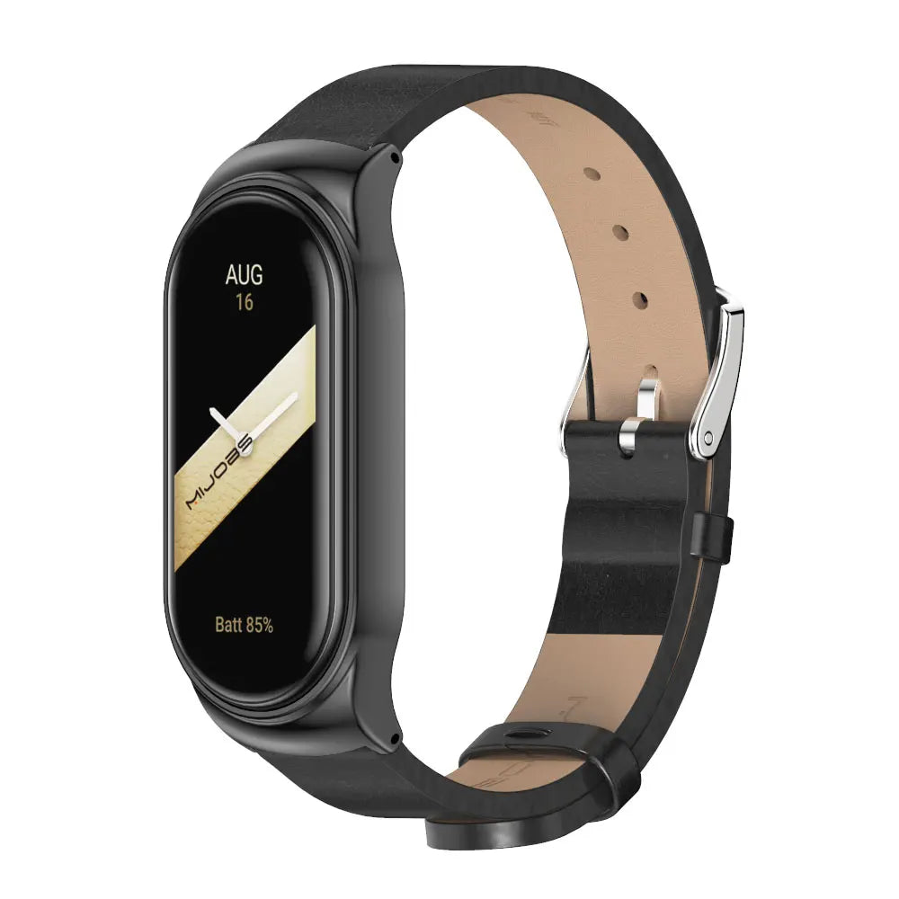For Mi Band 10 9 8 7 6 5 Strap Silicone Wristband for Mi Band 9 Leather Strap For Mi band 8 Bracelet MiBand Metal Wristbands
