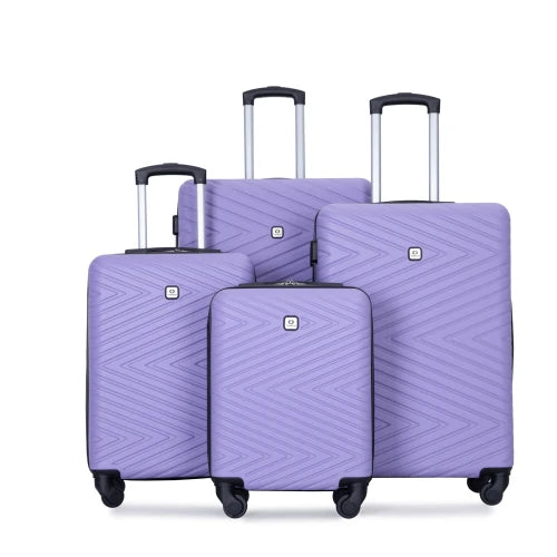Travelhouse Luggage Set 4-Piece ABS Suitcase With Spinner Wheels, 24 Inch and 28 Inch with TSA Lock, 16, 20 Inch Carry On Luggage