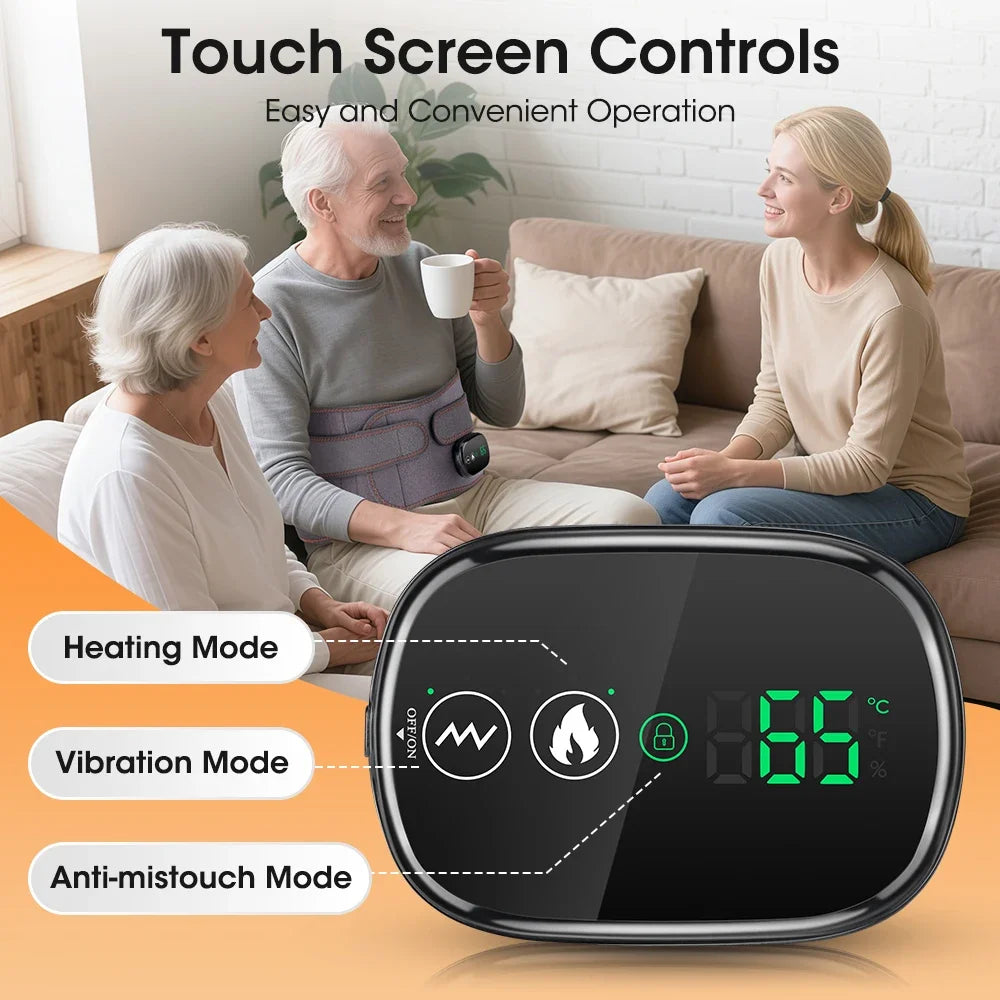Electric Waist Massager Belt with Controller 5000mAh Vibration Red Light Warm Compress Heating Lumbar Support Belt for Women Men
