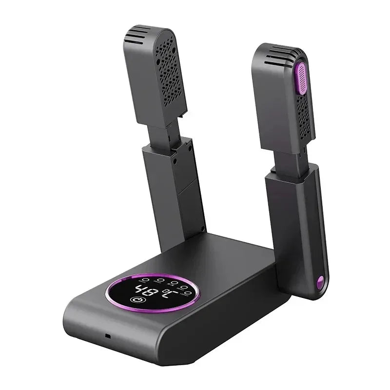 Portable Foldable Electric Shoe and Boot Dryer 180° Folding Design Smart Display Drying Dehumidifier for Shoes Gloves
