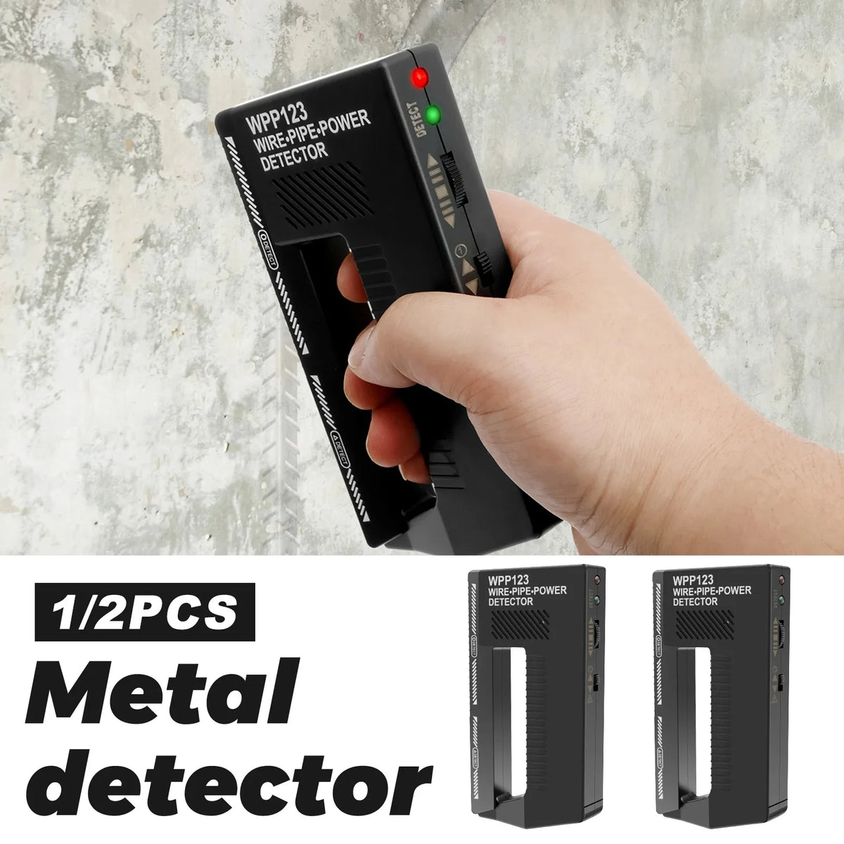 High Sensitivity Handheld Wall Scanner Metal Detector Pointer AC Wire Metal Pipe Power Detection Visual Alert Alarm