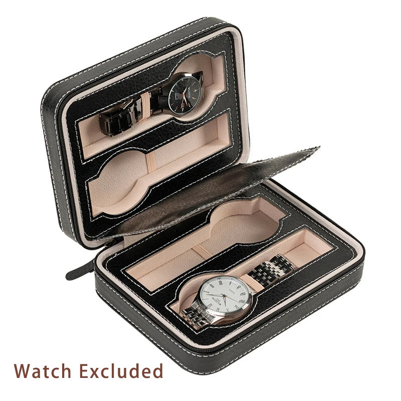2/4/8 Slots PU Leather Watches Organizer Box Travel Storage Bag Pouch Double Layer Watch Band Organizer Holder Case gift box