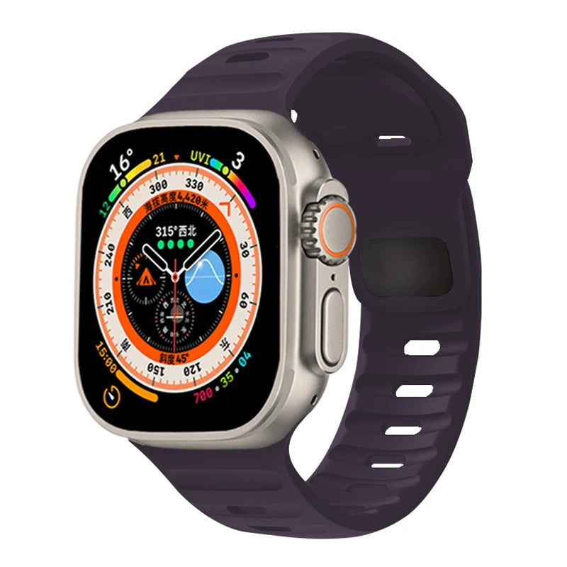 Silicone Strap For Apple Watch ultra2 Band 44mm 49mm 45mm 41-46-42mm 40mm sport correa bracelet iwatch Series 10 7 6 se 3 8 9 11