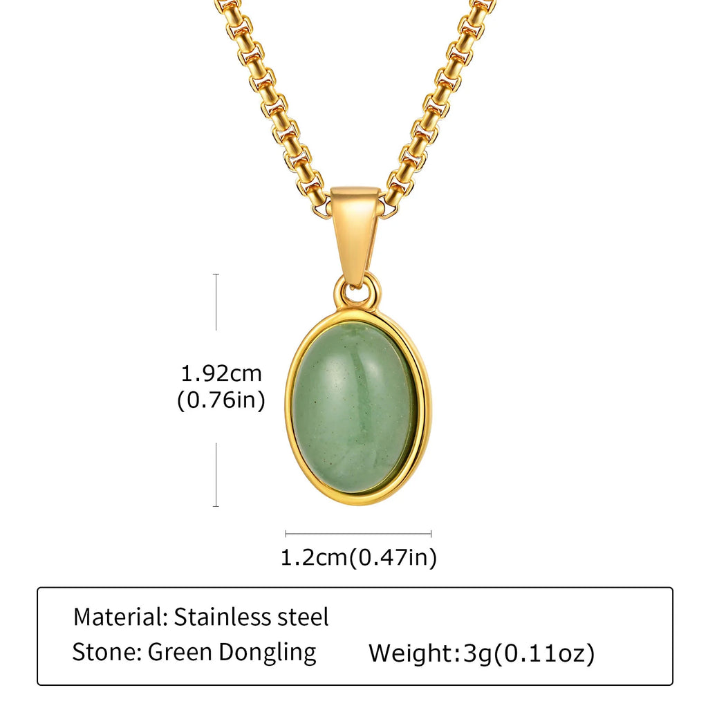 Trendy Pendant Necklaces for Men,Square Natural Stone Stainless Steel Necklaces,Hip Hop Healing Jewelry Gifts for Husband Dad