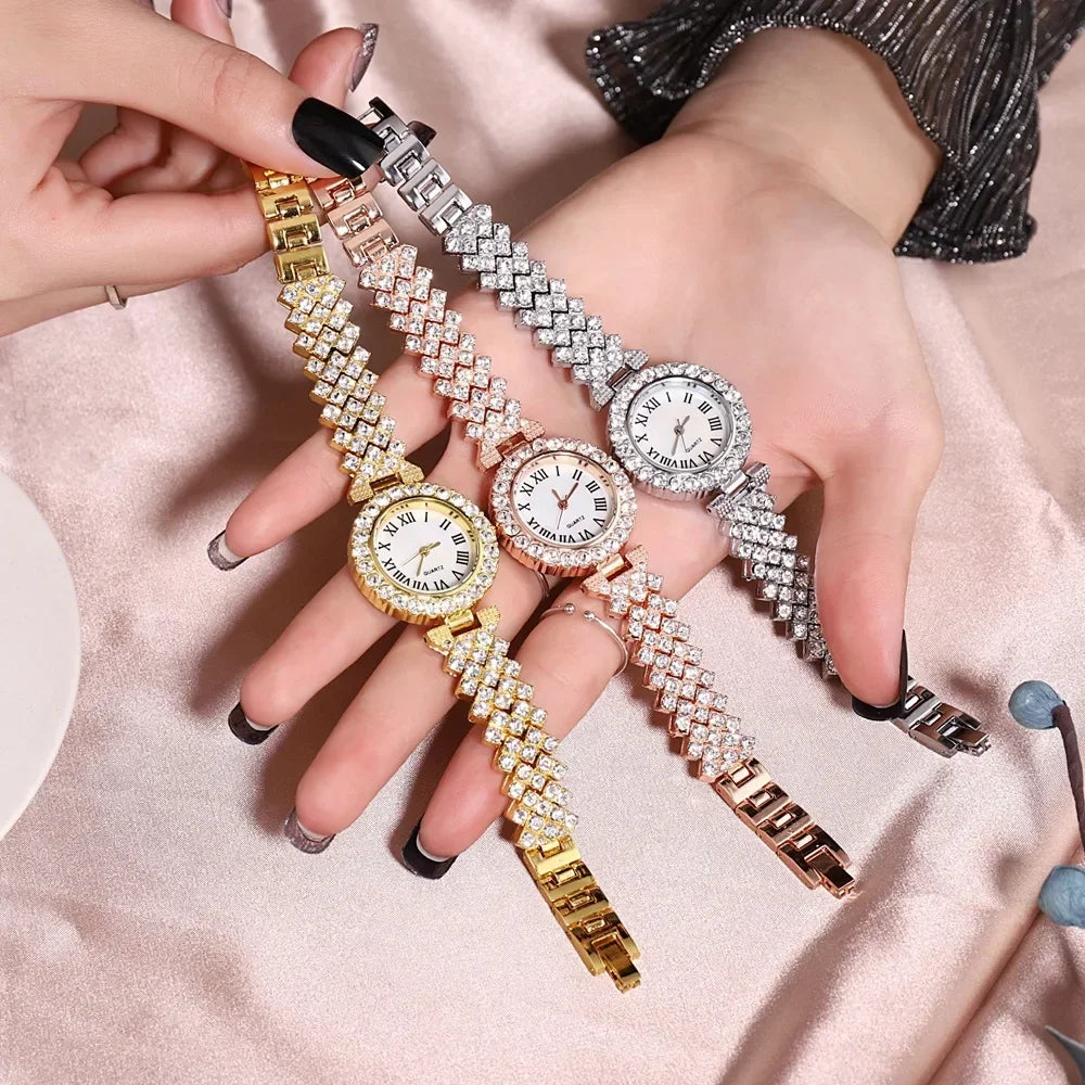 Fashion Women's Watches Simple Starry Sky Dial Luxury Quartz Watch Women Clock Gold Pointer Wristwatch for Women Boxless