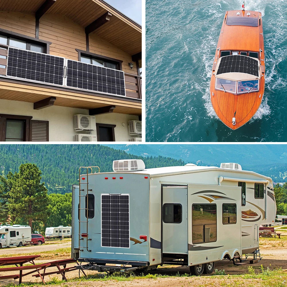 XINPUGUANG 150W 120W 100W 50W Flexible Solar Panel 18V Solar Charge 12V Battery Charger System Kit For Motor Home Camper Balcony