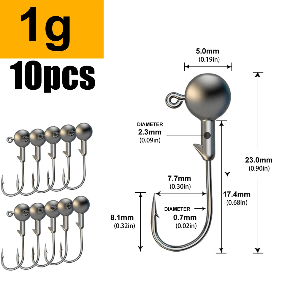 1g 2g 3g 4g 5g 10g 20g 22g 25g 28g crank Jig head hook fishing hook head Jig lure hard bait soft worm jig hook for fishing
