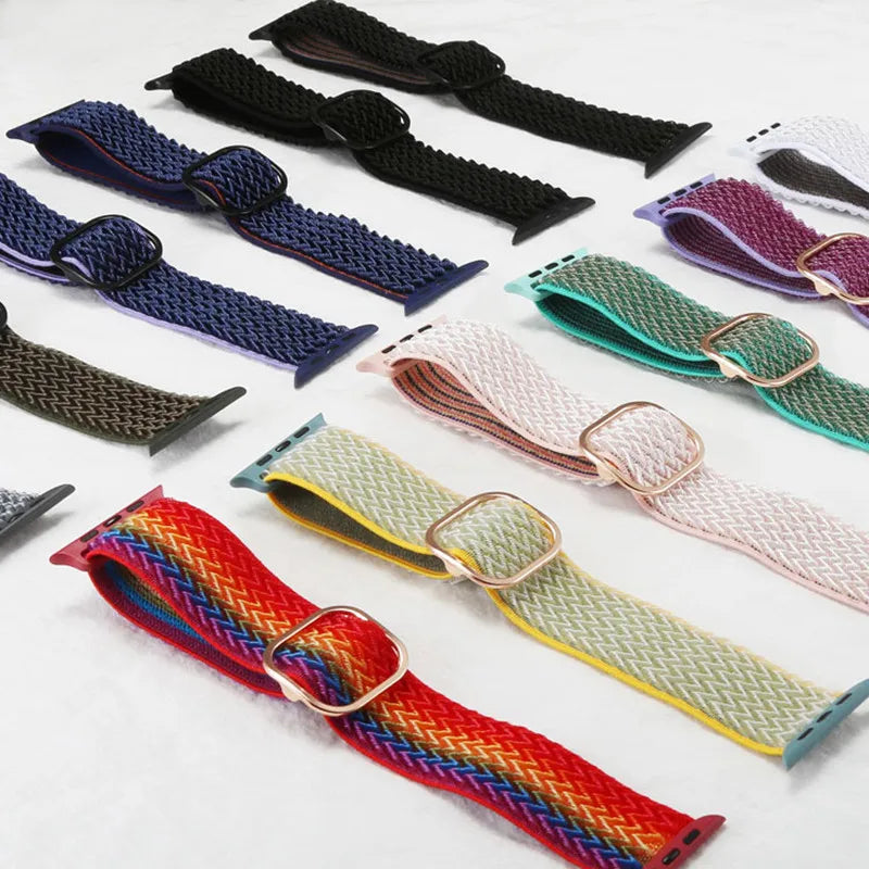 Scrunchie Strap for Apple watch Ultra 49mm band 45mm 44/46mm 41mm Adjustable Nylon Loop bracelet iWatch serie se 6 7 8 9 10 11