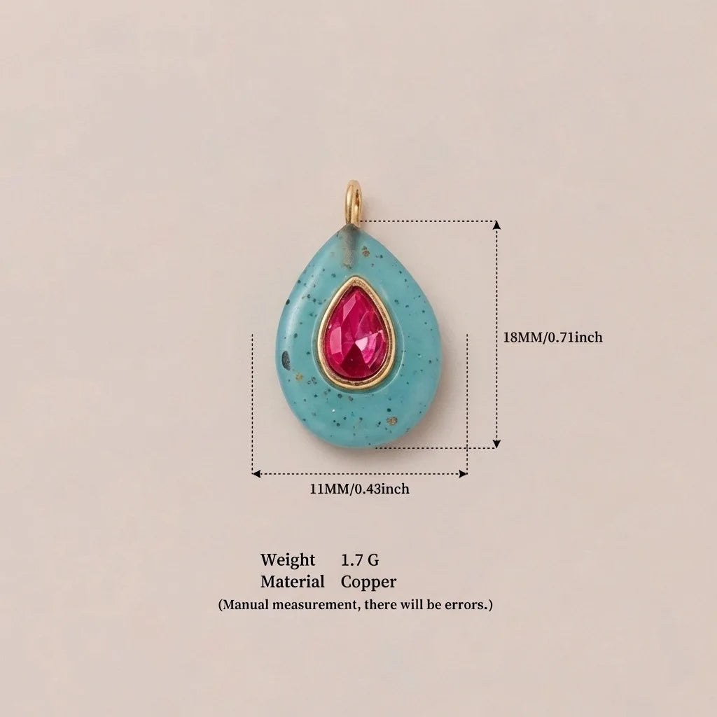 Luxury Fashion December Birthstone Colorful Zircon Geometric Pendant DIY Handmade Stainless Steel Color Retention Women Jewelry