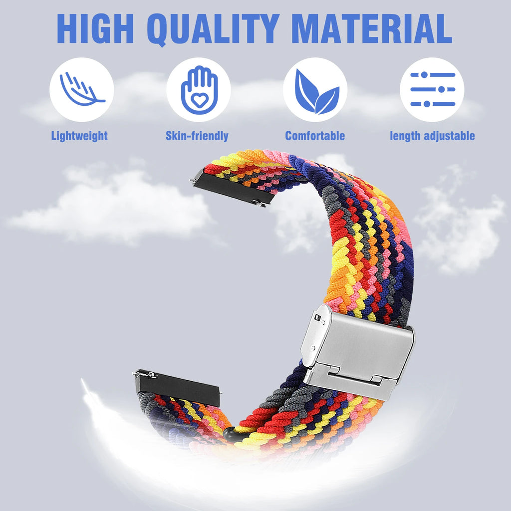 20mm 22mm Nylon strap for Samsung Galaxy Watch 3 42mm 46mm Gear S3 Active 2 Watch Adjustable Bracelet For Amazfit Huawei Correas