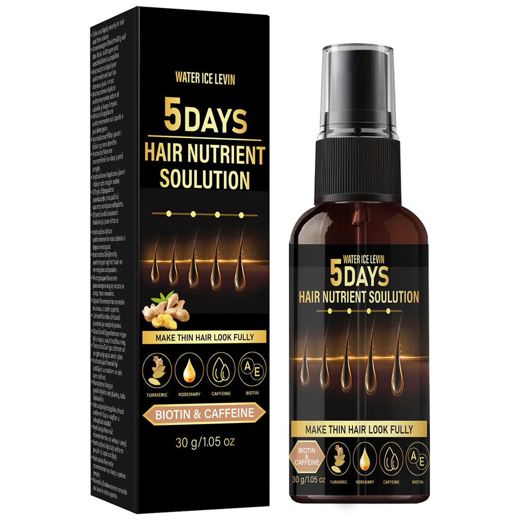 5 Days Hair Growth Oil - Biotin, Caffeine & Rosemary, Nourishing for Thin Hair to Look Fuller