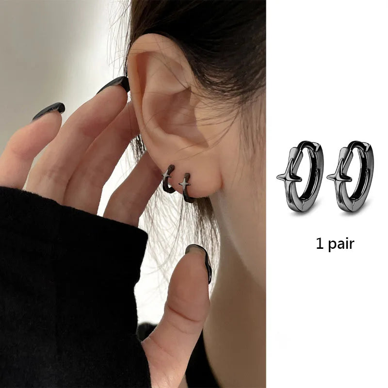 925 Sterling Silver Star Earring for Women Girl Personal Originality Trend Hip Hop Neutral Jewelry Gift Dropshipping
