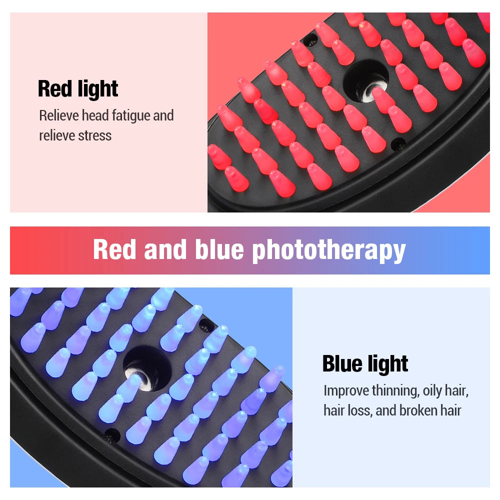 Electric Spray Massage Comb Hair Growth Vibration Head Massager Brush LED Anti Hair Loss Scalp Liquid  Atomizing Comb