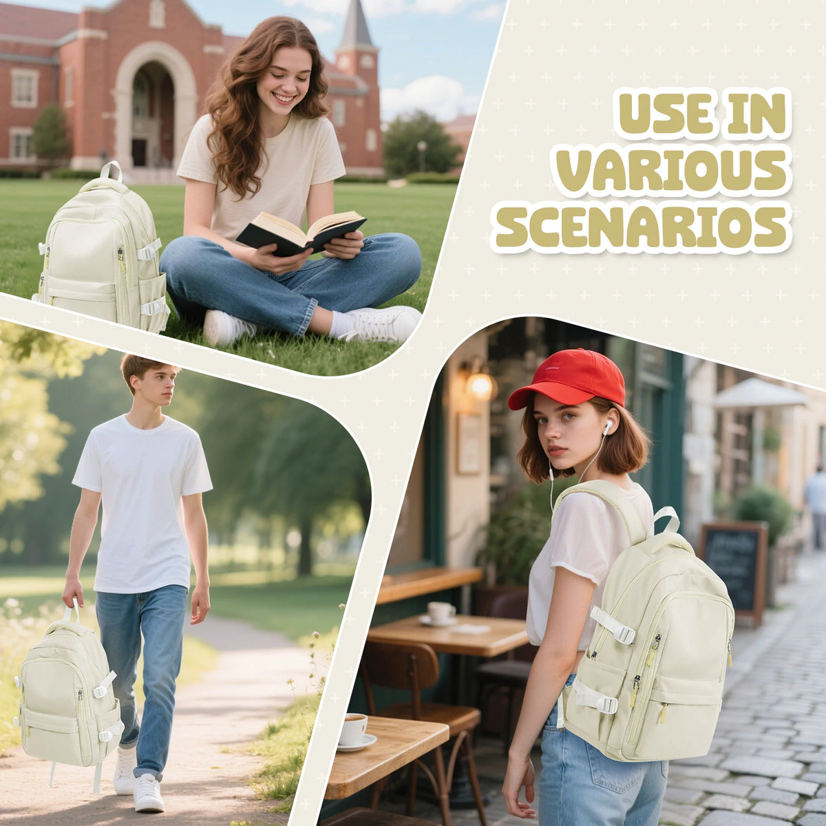 School Backpack for Girl Boy High Capacity Waterproof Teens College Daypack Knapsack Men Women Travel Backpack Laptop Kawaii Bag
